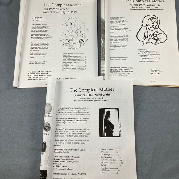 Compleat Mother Magazine 3 Issues 1999 #55-56 and 2002 #66 Pregnancy & Birth - Picture 4 of 4